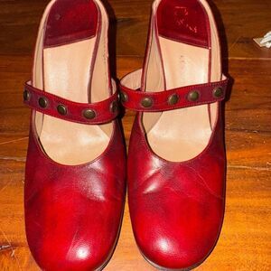 Cole Haan Ginger Snap Red Leather Mary Jane Studded Heels Women’s 8.5M